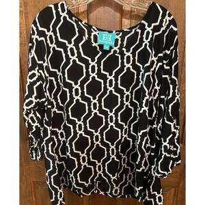 Escapada White Geometric Shape XL Blouse